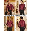 image:imageCOOFANDY Mens Floral Winje Red Printed Long Sleeve Dress Shirts Prom Wedding Party Button Down Shirts