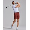 image:imageCOOFANDY Mens Golf Shorts 7 Inseam Lightweight Quick Dry Shorts Elastic Waistband with 3 Pockets UPF50Wine Red