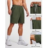 image:imageCOOFANDY Mens Gym Athletic Shorts with Zipper Pockets Quick Dry 7 Workout Running Training ShortsArmy Green