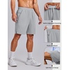 image:imageCOOFANDY Mens Gym Athletic Shorts with Zipper Pockets Quick Dry 7 Workout Running Training ShortsLight Gray