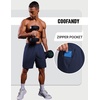 image:imageCOOFANDY Mens Gym Athletic Shorts with Zipper Pockets Quick Dry 7 Workout Running Training ShortsNavy Blue