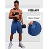 image:imageCOOFANDY Mens Gym Athletic Shorts with Zipper Pockets Quick Dry 7 Workout Running Training ShortsRoyal Blue