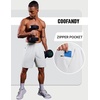 image:imageCOOFANDY Mens Gym Athletic Shorts with Zipper Pockets Quick Dry 7 Workout Running Training ShortsWhite