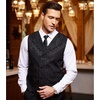 image:imageCOOFANDY Mens Halloween Victorian Vest Steampunk Double Breasted Suit Vest Slim Fit Brocade Paisley Floral WaistcoatBlack