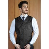 image:imageCOOFANDY Mens Halloween Victorian Vest Steampunk Double Breasted Suit Vest Slim Fit Brocade Paisley Floral WaistcoatBlack