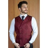 image:imageCOOFANDY Mens Halloween Victorian Vest Steampunk Double Breasted Suit Vest Slim Fit Brocade Paisley Floral WaistcoatRed