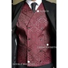 image:imageCOOFANDY Mens Halloween Victorian Vest Steampunk Double Breasted Suit Vest Slim Fit Brocade Paisley Floral WaistcoatRed