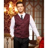 image:imageCOOFANDY Mens Halloween Victorian Vest Steampunk Double Breasted Suit Vest Slim Fit Brocade Paisley Floral WaistcoatRed