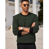 image:imageCOOFANDY Mens Knitted Dress Sweaters Casual Pullover Sweater Soft Long Sleeve Slim Fit Crewneck SweaterArmy Green