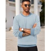 image:imageCOOFANDY Mens Knitted Dress Sweaters Casual Pullover Sweater Soft Long Sleeve Slim Fit Crewneck SweaterLight Blue