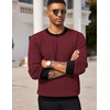 image:imageCOOFANDY Mens Knitted Dress Sweaters Casual Pullover Sweater Soft Long Sleeve Slim Fit Crewneck SweaterWine Red