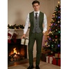 image:imageCOOFANDY Mens Layered Suit Vest Business Dress Vests Formal Wedding Waistcoat Slim FitArmy Green