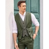 image:imageCOOFANDY Mens Layered Suit Vest Business Dress Vests Formal Wedding Waistcoat Slim FitArmy Green
