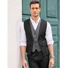 image:imageCOOFANDY Mens Layered Suit Vest Business Dress Vests Formal Wedding Waistcoat Slim FitBlack