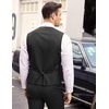 image:imageCOOFANDY Mens Layered Suit Vest Business Dress Vests Formal Wedding Waistcoat Slim FitBlack