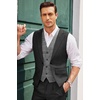 image:imageCOOFANDY Mens Layered Suit Vest Business Dress Vests Formal Wedding Waistcoat Slim FitBlack Plaid
