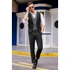 image:imageCOOFANDY Mens Layered Suit Vest Business Dress Vests Formal Wedding Waistcoat Slim FitBlack Plaid