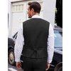 image:imageCOOFANDY Mens Layered Suit Vest Business Dress Vests Formal Wedding Waistcoat Slim FitBlack Plaid