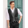 image:imageCOOFANDY Mens Layered Suit Vest Business Dress Vests Formal Wedding Waistcoat Slim FitBlack Plaid