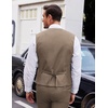 image:imageCOOFANDY Mens Layered Suit Vest Business Dress Vests Formal Wedding Waistcoat Slim FitBrown