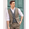 image:imageCOOFANDY Mens Layered Suit Vest Business Dress Vests Formal Wedding Waistcoat Slim FitBrown