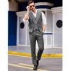 image:imageCOOFANDY Mens Layered Suit Vest Business Dress Vests Formal Wedding Waistcoat Slim FitDark Gray