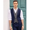 image:imageCOOFANDY Mens Layered Suit Vest Business Dress Vests Formal Wedding Waistcoat Slim FitNavy