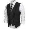 image:imageCOOFANDY Mens Layered Suit Vest Business Dress Vests Formal Wedding Waistcoat Slim FitPure Black