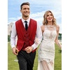 image:imageCOOFANDY Mens Layered Suit Vest Business Dress Vests Formal Wedding Waistcoat Slim FitRed