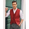 image:imageCOOFANDY Mens Layered Suit Vest Business Dress Vests Formal Wedding Waistcoat Slim FitRed