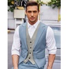 image:imageCOOFANDY Mens Layered Suit Vest Business Dress Vests Formal Wedding Waistcoat Slim FitSky Blue
