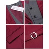 image:imageCOOFANDY Mens Layered Suit Vest Business Dress Vests Formal Wedding Waistcoat Slim FitWine Red