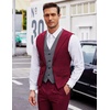 image:imageCOOFANDY Mens Layered Suit Vest Business Dress Vests Formal Wedding Waistcoat Slim FitWine Red