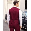 image:imageCOOFANDY Mens Layered Suit Vest Business Dress Vests Formal Wedding Waistcoat Slim FitWine Red