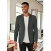 image:imageCOOFANDY Mens Linen Casual Blazer Slim Fit Sport Coat Two Button Summer Suit Jacket Lightweight Business Sport JacketDark Grey