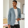image:imageCOOFANDY Mens Linen Casual Blazer Slim Fit Sport Coat Two Button Summer Suit Jacket Lightweight Business Sport JacketDusty Blue