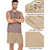 image:imageCOOFANDY Mens Linen Shorts Casual 9 7 Elastic Waist Drawstring Summer Beach Shorts1 Dark Khaki