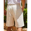 image:imageCOOFANDY Mens Linen Shorts Casual 9 7 Elastic Waist Drawstring Summer Beach Shorts1 Light Khaki