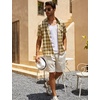image:imageCOOFANDY Mens Linen Shorts Casual 9 7 Elastic Waist Drawstring Summer Beach Shorts2 Black Khaki
