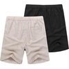 image:imageCOOFANDY Mens Linen Shorts Casual 9 7 Elastic Waist Drawstring Summer Beach Shorts2 Black Khaki
