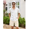 image:imageCOOFANDY Mens Linen Shorts Casual 9 7 Elastic Waist Drawstring Summer Beach ShortsBeige