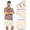 image:imageCOOFANDY Mens Linen Shorts Casual 9 7 Elastic Waist Drawstring Summer Beach ShortsBeige