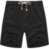 image:imageCOOFANDY Mens Linen Shorts Casual 9 7 Elastic Waist Drawstring Summer Beach ShortsBlack