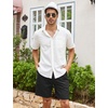 image:imageCOOFANDY Mens Linen Shorts Casual 9 7 Elastic Waist Drawstring Summer Beach ShortsBlack