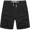 image:imageCOOFANDY Mens Linen Shorts Casual 9 7 Elastic Waist Drawstring Summer Beach ShortsBlack
