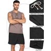 image:imageCOOFANDY Mens Linen Shorts Casual 9 7 Elastic Waist Drawstring Summer Beach ShortsBlack