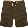 image:imageCOOFANDY Mens Linen Shorts Casual 9 7 Elastic Waist Drawstring Summer Beach ShortsBrown