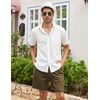 image:imageCOOFANDY Mens Linen Shorts Casual 9 7 Elastic Waist Drawstring Summer Beach ShortsBrown