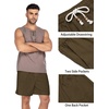 image:imageCOOFANDY Mens Linen Shorts Casual 9 7 Elastic Waist Drawstring Summer Beach ShortsBrown