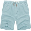 image:imageCOOFANDY Mens Linen Shorts Casual 9 7 Elastic Waist Drawstring Summer Beach ShortsCeladon Green